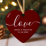 Casais Personalizados do Amor Ornamento de Fotogra<br><div class="desc">Amor Casais Personalizados Ornament Fotográfico. Um ornamento romântico que faz um presente excelente para as férias. Também faria um favor de casamento excelente. Personalize este design personalizado com a sua própria fotografia e texto.</div>