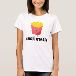 Casais T Camisa Feitas Entre Si Para Burger E Fren