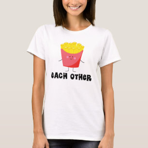 Casais T Camisa Feitas Entre Si Para Burger E Fren