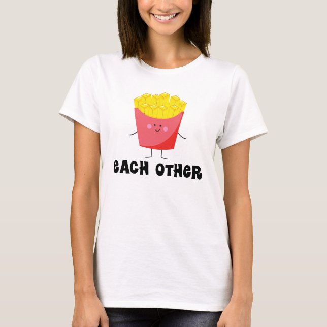Casais T Camisa Feitas Entre Si Para Burger E Fren (Frente)