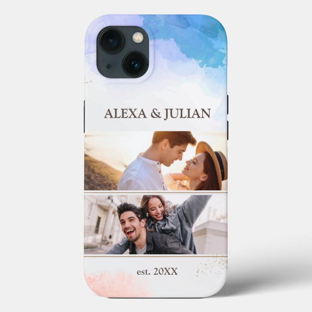 Casal 2 Fotografias Personalizadas capas de iphone (Verso)
