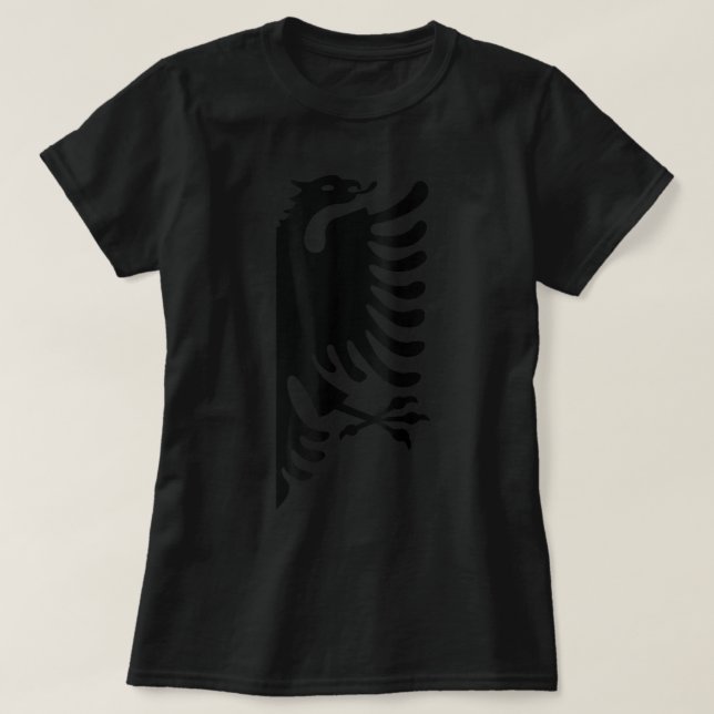 Casal Albânia Camisa de bandeira albanesa Parceiro (Frente do Design)