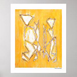 Casal amarelo Abstrato 16x20 posters