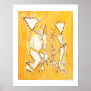 Casal amarelo Abstrato 16x20 posters
