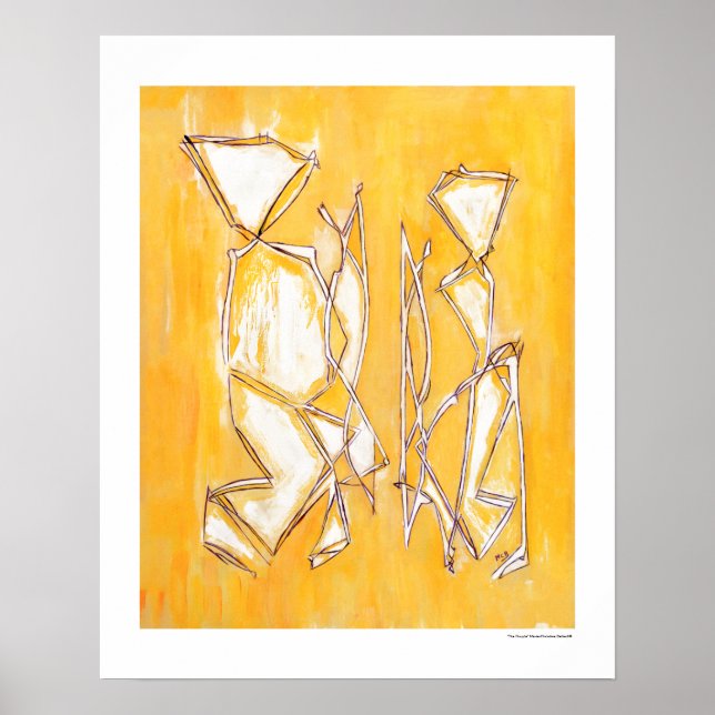 Casal amarelo Abstrato  16x20 posters (Frente)