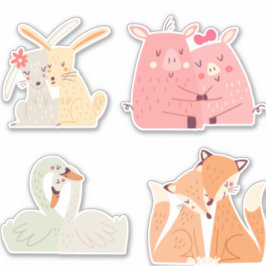 casal animal, etiqueta adesiva