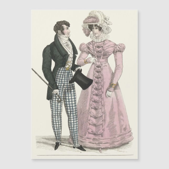 Casal Antigo Casamento 1823 Homem Mulher Moda (Frente)