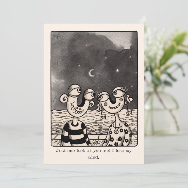 Casal apaixonado Cartão de Dia de os namorados des (Em pé/Frente)