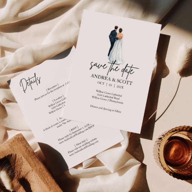 Casal aquarela Salvar data Convite (Criador carregado)