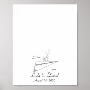 Casal assento no plano de papel Pos de impressão d