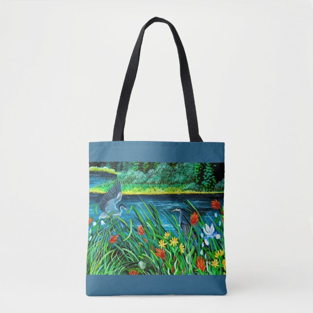 Casal azul Heron Tote Bag (Frente)