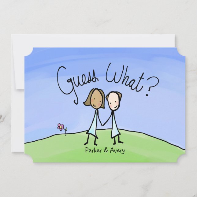 Casal Bonito Duas Brides Adivinham Que Anúncio (Frente)