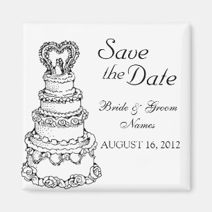 Casal Clipart do bolo de casamento do imã salve o