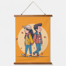 Casal com as mãos caminhando juntas no outono