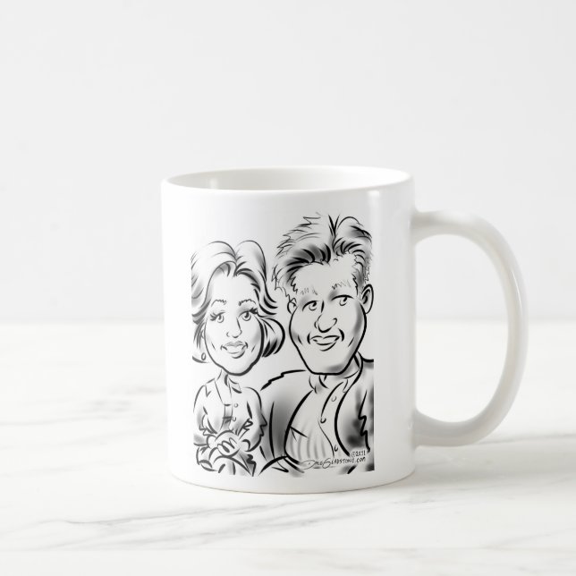 Casal da caneca da caricatura de NYJTL (Direita)