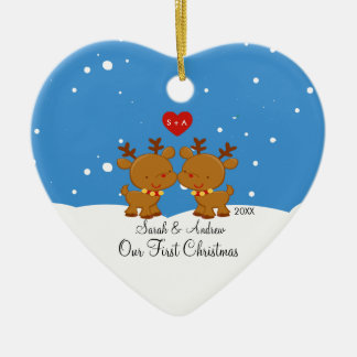 Casal da rena nossos primeiros enfeites de natal