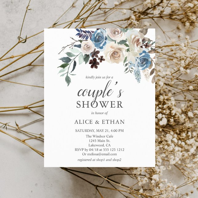 Casal das flores azuis de bege azul Boho Chá (Criador carregado)