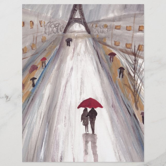 Casal de amor do guarda-chuva vermelho (Frente)