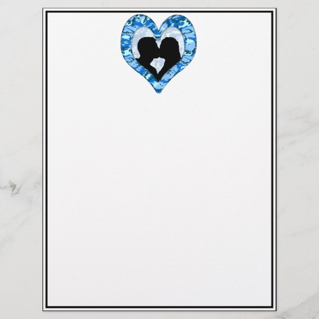 Casal de beijos da Camuflagem Azul do Céu Floresta (Frente)