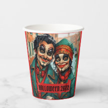 casal de caricatura facial de maquilhagem do Dia d