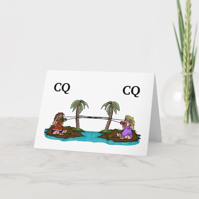 Casal de cartão de aniversário da rádio Ham na Ilh (Frente)