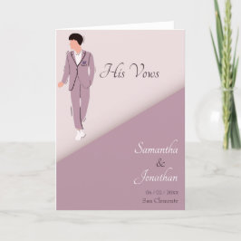 Casal de Cartoon em Casamento Púrpura Seu Cartão d