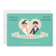 Casal de Cartoon Salvar o Anúncio de Data (CA)