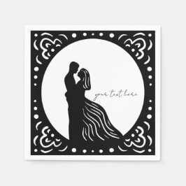 Casal de Casamento de Silhouette guardanapos de pa