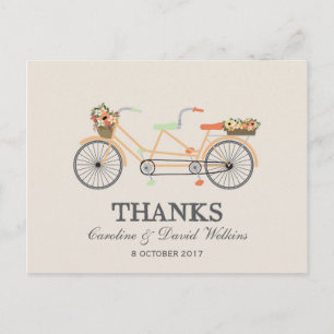 Casal De Casamento Do Ciclo Obrigado Cartão Postal