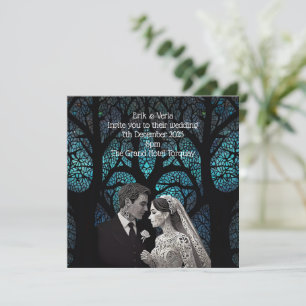 Casal de casamento feito de papel na árvore azul d
