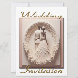 Casal de Convite de Casamento em círculo de flores