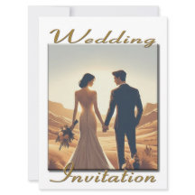 Casal de Convite de Casamento no pôr do sol