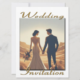 Casal de Convite de Casamento no pôr do sol
