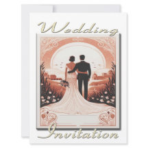 Casal de Convite de Casamento olhando para a paisa