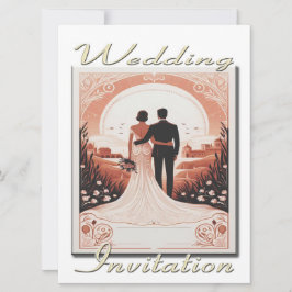 Casal de Convite de Casamento olhando para a paisa