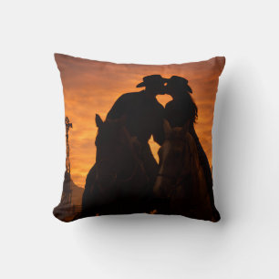 Casal de Cowboy do Oeste Almofada Decorativa