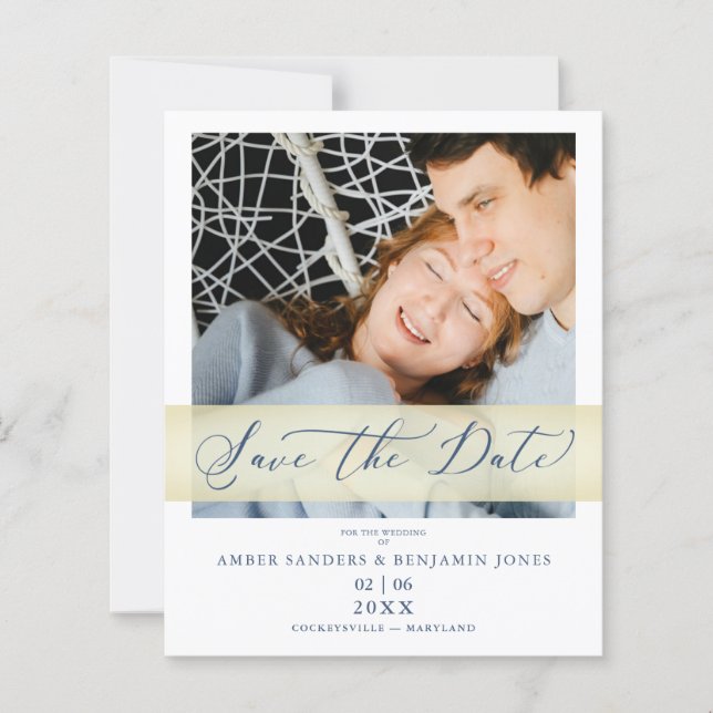 Casal de Fotografias com Script Letterd de Mão Azu (Frente)