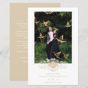 Casal de Fotos de Ornamento de Lace Flourish Ouro