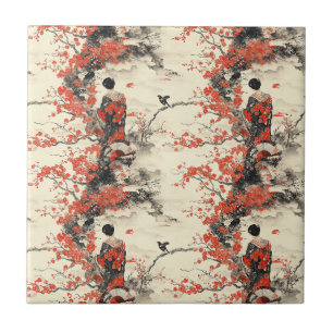 Casal de Kimono Romântico Sakura Padrão (2)