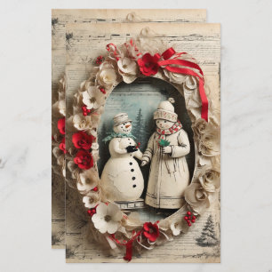 Casal de Neve no Natal de Wreath
