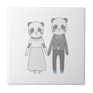 Casal de Noivos Panda Fofo – Noiva & Noivo Kawaii