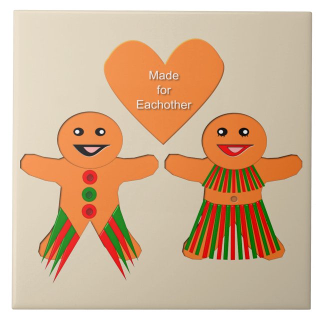 Casal de pão de Natal bonito (Frente)