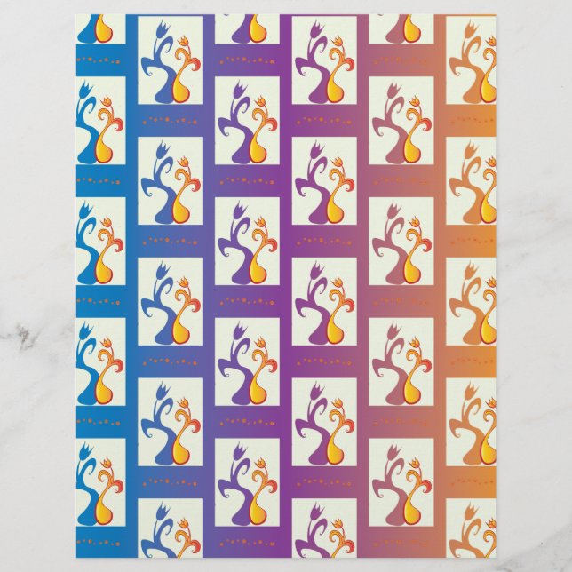 Casal de Tulipas Azul Moderno, Púrpura, Cor de lar (Frente)