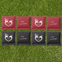Casal de veados da família festiva personalizada