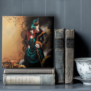 Casal Elegante Romântico Steampunk Vitoriano