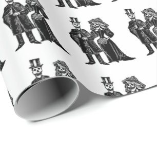 Casal Esqueleto - Papel de embrulho (personalizado