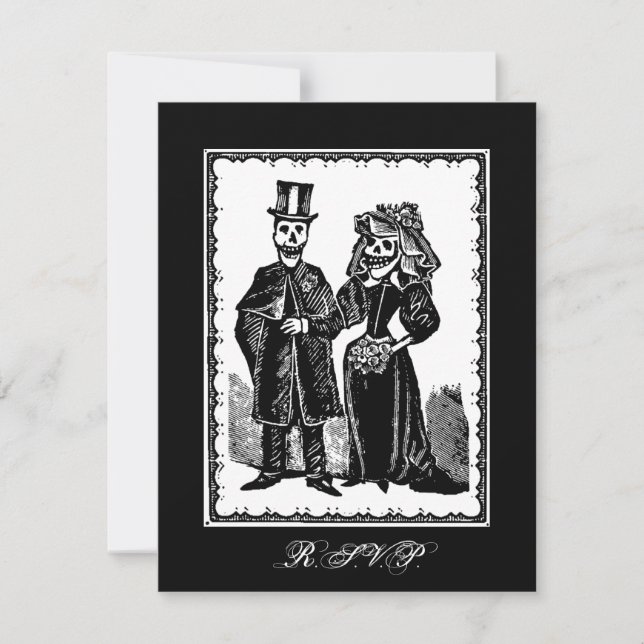 Casal Esqueleto (RSVP) - Pequeno Convite (Frente)