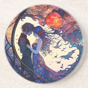 Casal Faux Porta copos Sandstone de vidro retido