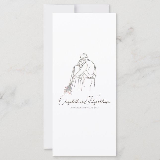 Casal Floral de Arte Romântica de Linha Minimalist (Frente)