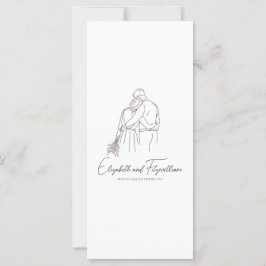 Casal Floral de Arte Romântica de Linha Minimalist